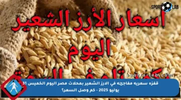 قفزة سعرية مفاجئة في الأرز الشعير بمحلات مصر اليوم الخميس 31 يوليو 2025 – كم وصل السعر؟